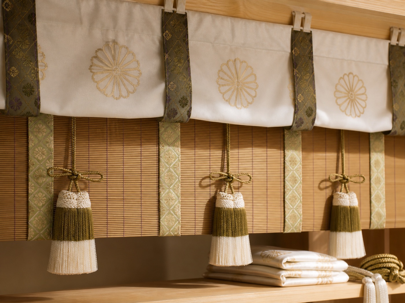 御簾と御幌の調度品